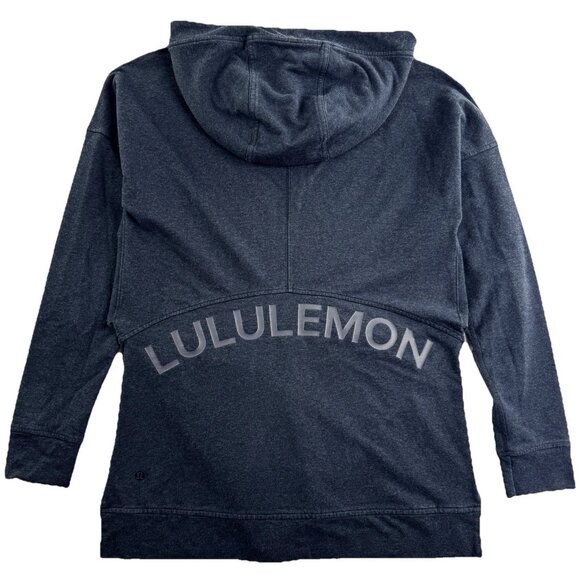 Lululemon Tops - Lululemon Cut Above Hoodie Expression Women’s 8 Heathered Naval Blue Side Slits